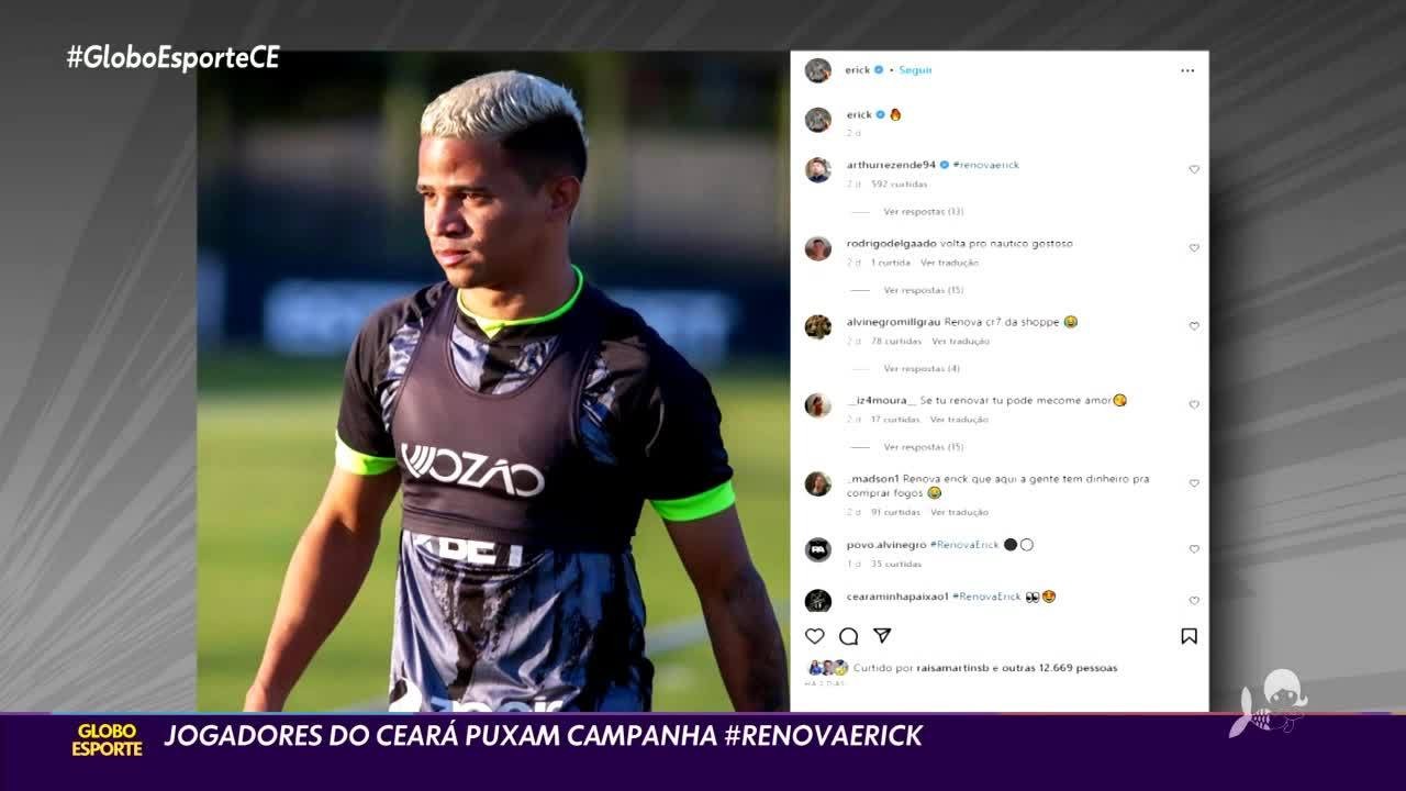 Jogadores do Ceará puxam campanha #renovaerick