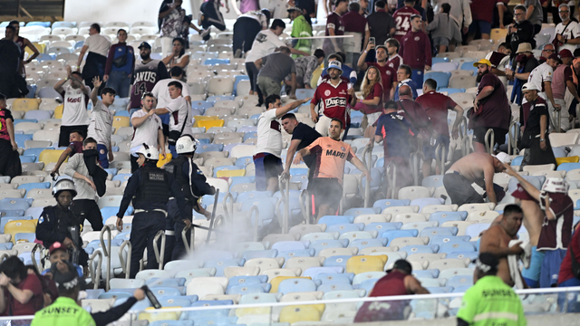 Confusão - Fluminense x Lanús - Quartas da Copa Sul-Americana - Maracanã