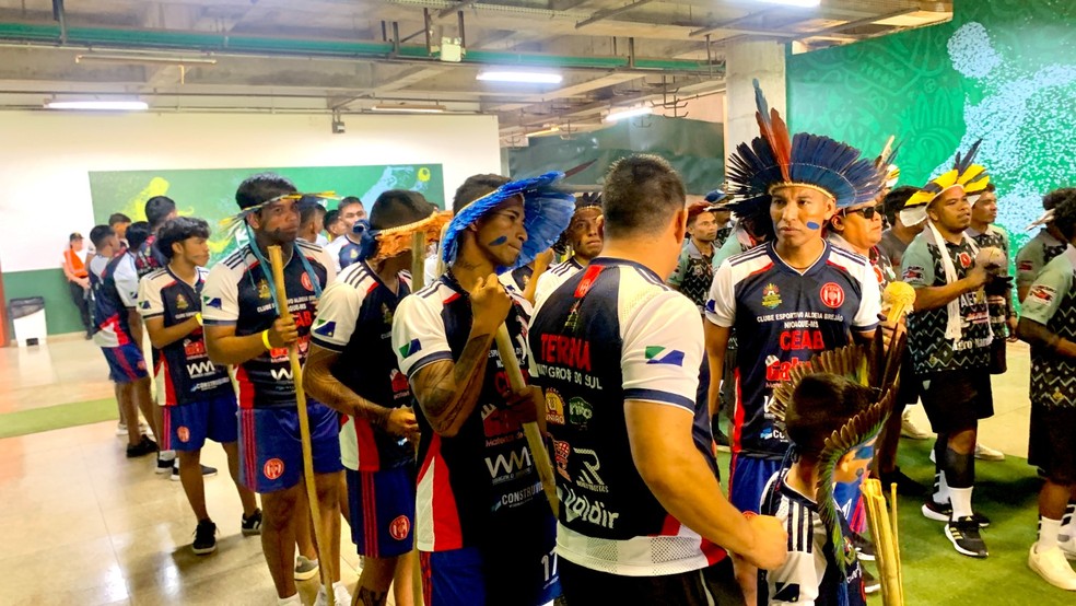 Jogadores do Brejão-MS no Estádio Bezerrão — Foto: Divulgação