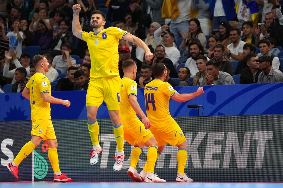 Ucrânia goleia a Venezuela nas quartas de final da Copa do Mundo de Futsal — Foto: Alex Caparros - FIFA/FIFA via Getty Images