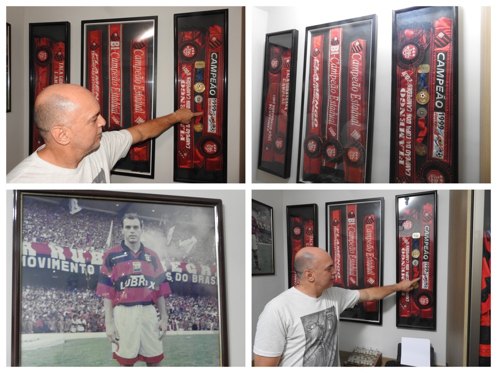 Maurinho tem um escritório com faixas de campeão, quadros e camisas do tempo de atleta