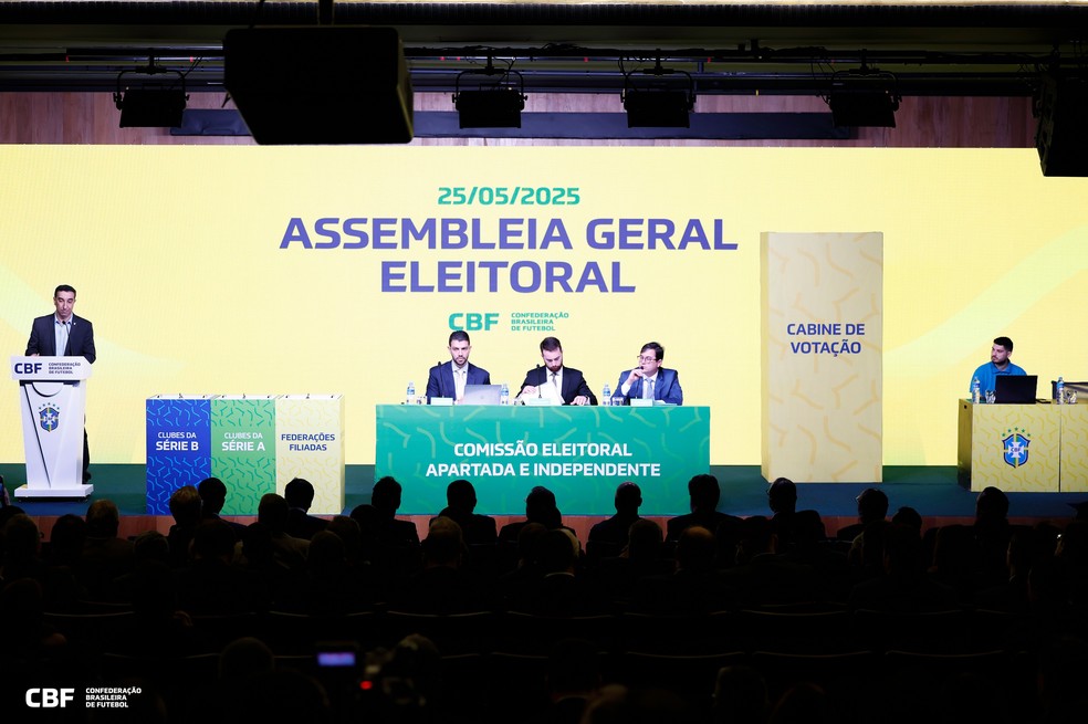 Assembleia Geral Eleitoral que elegeu Samir Xaud como novo presidente da CBF — Foto: Rafael Ribeiro/CBF