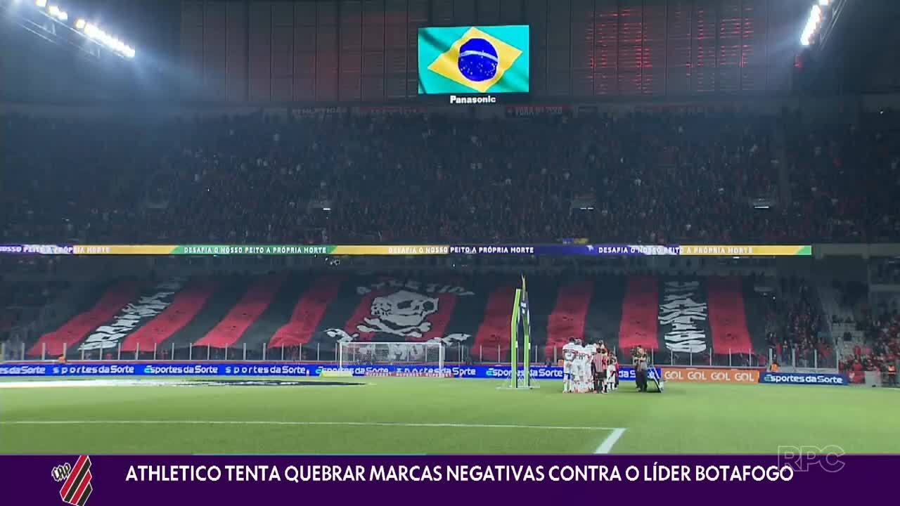 Athletico tenta quebrar marcas negativas contra o líder Botafogo