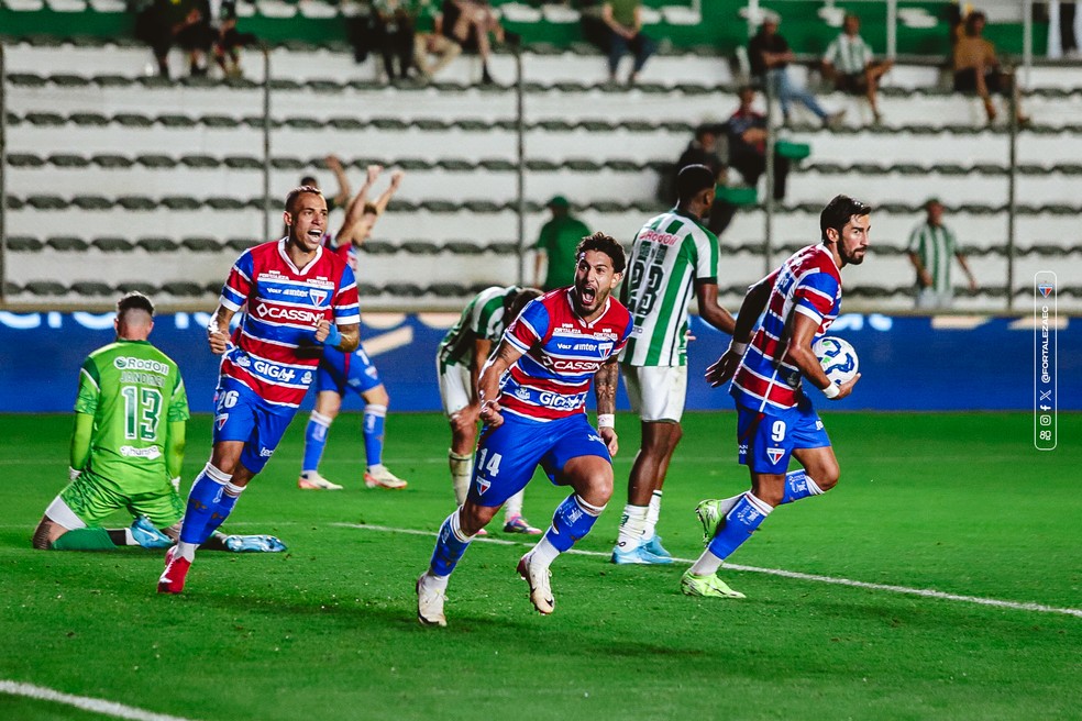 Mancuso comemora gol do Fortaleza contra o Juventude — Foto: Matheus Amorim/Fortaleza EC