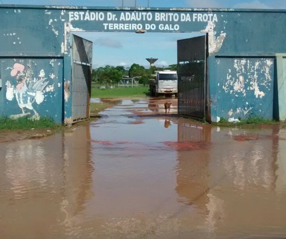 Acesso ao CT Frotão está interditado por causa de alagamento do Rio Acre — Foto: Araújo Goiano/Arquivo pessoal