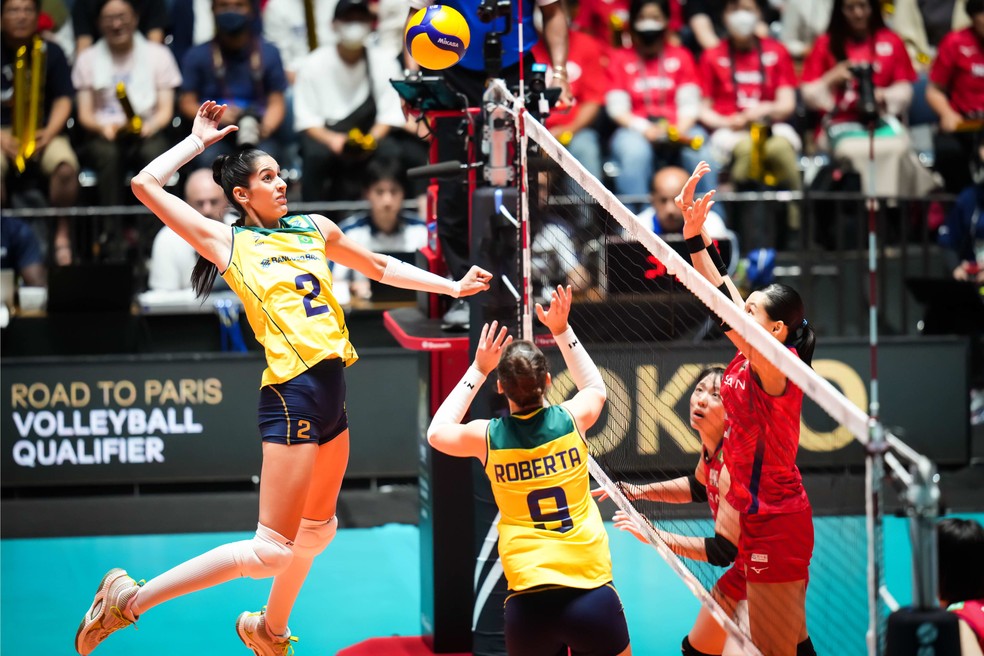 Brasil e Japão se enfrentam pelo Pré-Olímpico feminino de vôlei — Foto: FIVB
