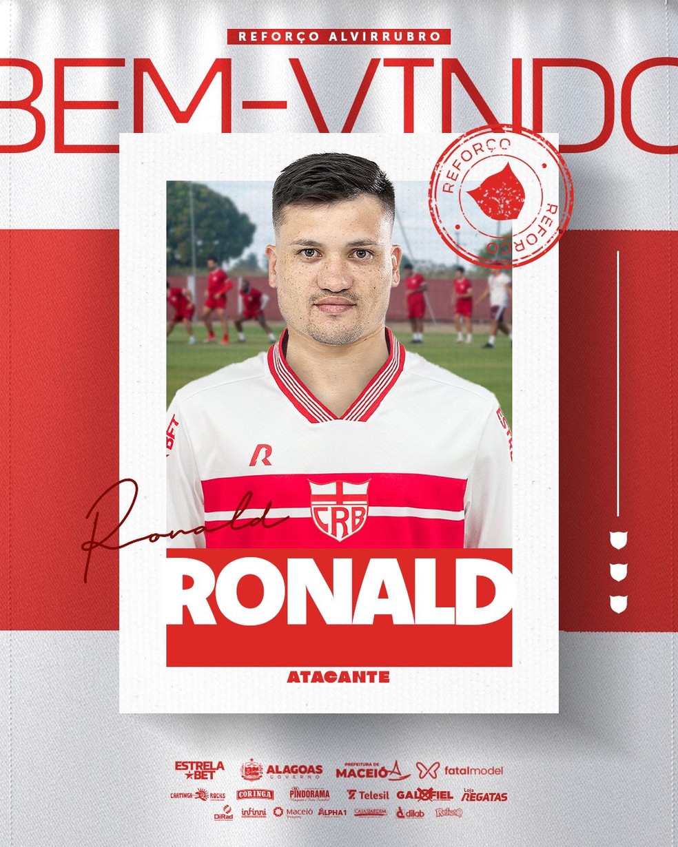 Atacante Ronald acerta com o CRB — Foto: ASCOM CRB