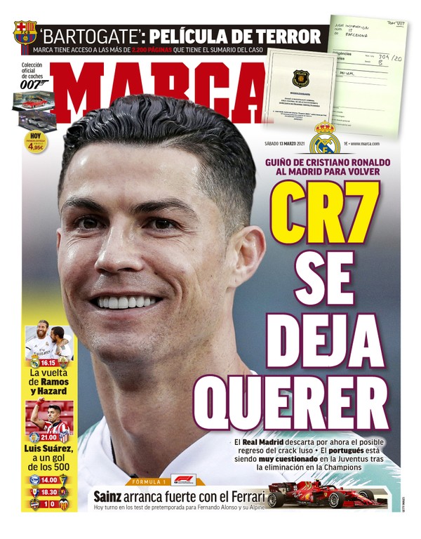 Cristiano Ronaldo estampa capas de jornais com poss vel desejo de