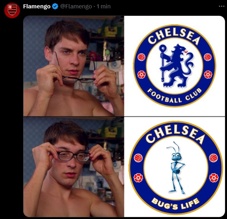 Flamengo provoca Chelsea nas redes sociais após vitória