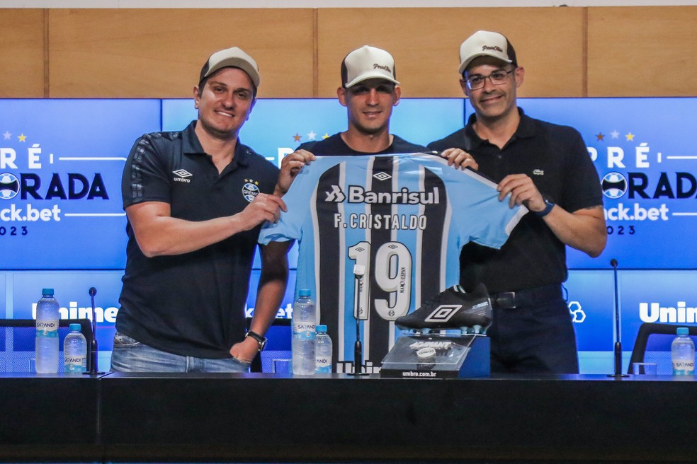 Cristaldo foi o maior investimento do Grêmio: R$ 23,3 milhões — Foto: Lucas Uebel/Grêmio