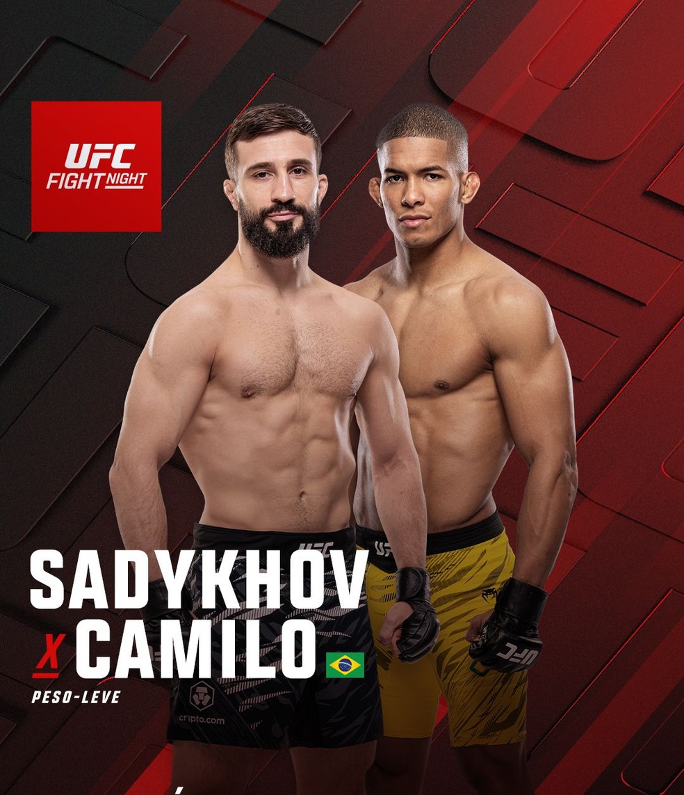 Matheus Camilo encara Nazim Sadykhov no UFC no dia 27 de junho — Foto: Divulgação/UFC Brasil