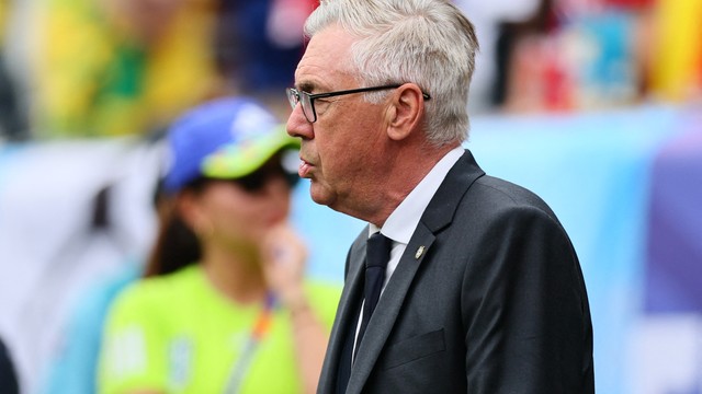 Técnico da Seleção, Carlo Ancelotti, antes de Brasil x Noruega