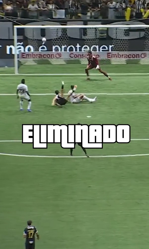 Atlético-MG usa chute de Gabigol em bandeira para provocar: "Eliminado"