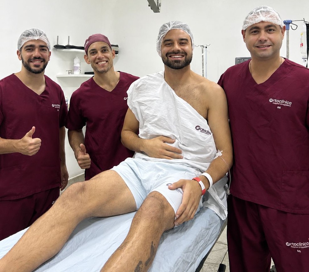 Matheus Albino em recuperação após cirurgia