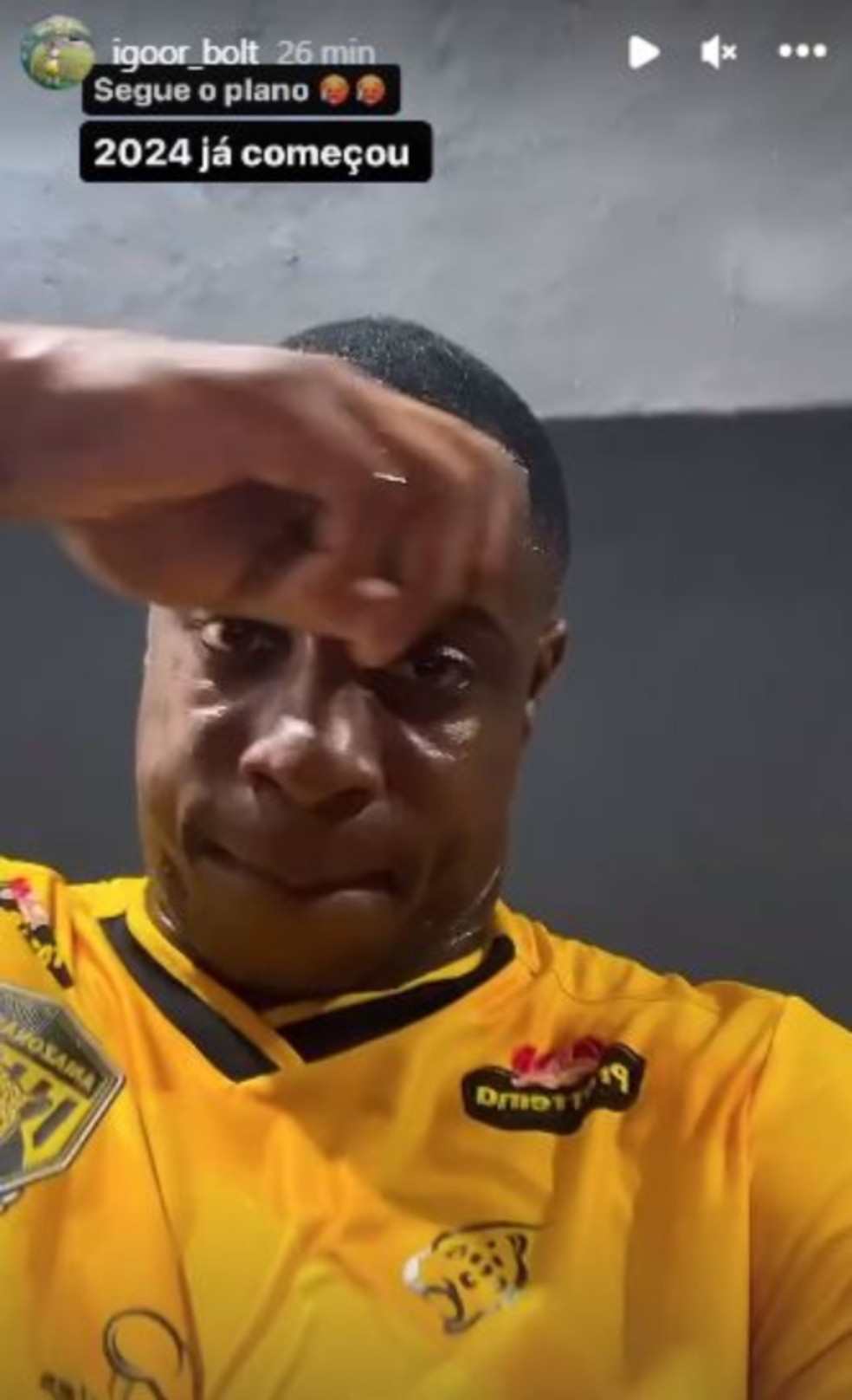 Postagem de Igor Bolt nas suas redes sociais &mdash; Foto: Reprodu&ccedil;&atilde;o