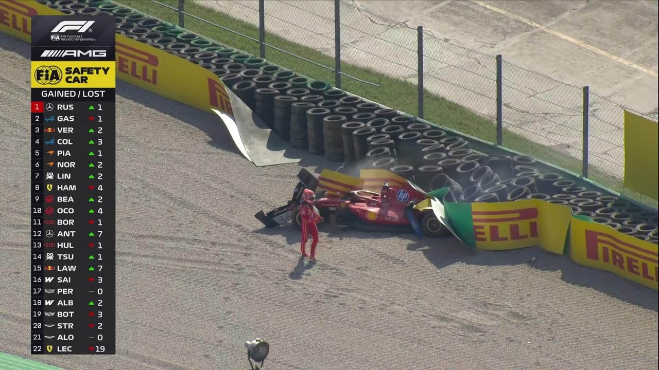 Charles Leclerc bate forte no GP da Itália e interrompe corrida