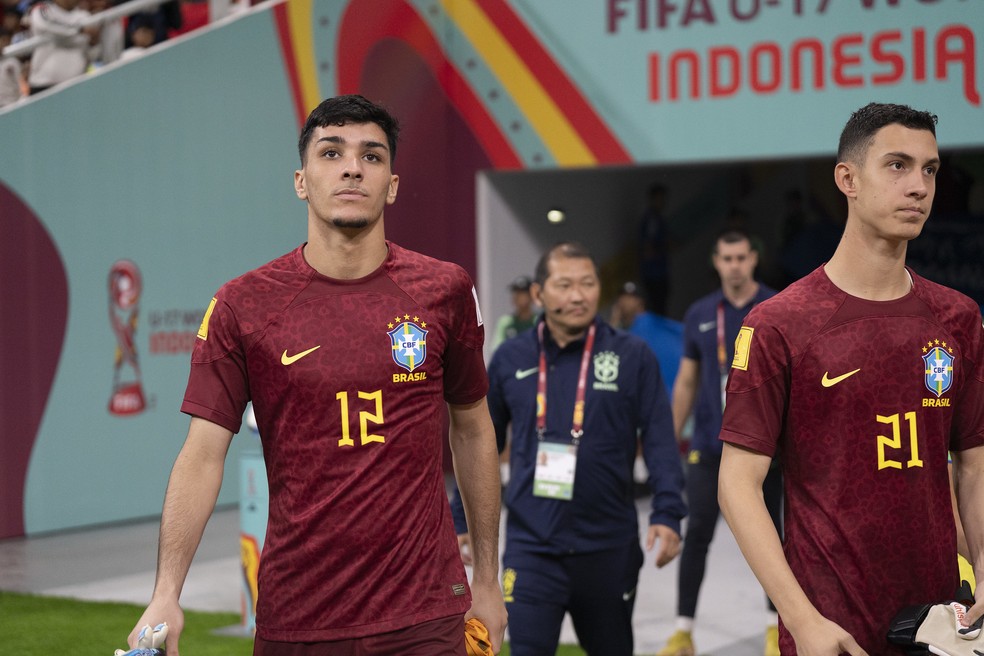 Matheus Corrêa (camisa 12), goleiro do Corinthians e da seleção brasileira sub-17 — Foto: Divulgação/CBF