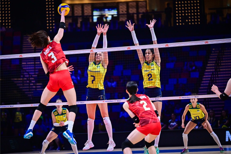 Japão x Brasil pela Liga das Nações de Vôlei Feminino — Foto: VNL