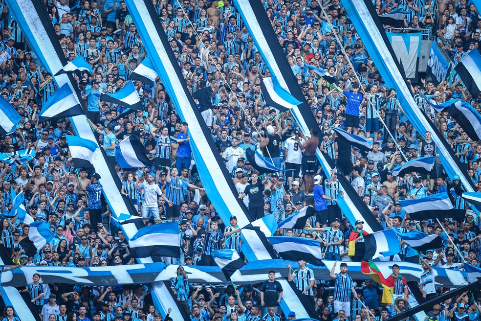 Torcida Geral do Grêmio Arena — Foto: Lucas Uebel / Grêmio FBPA