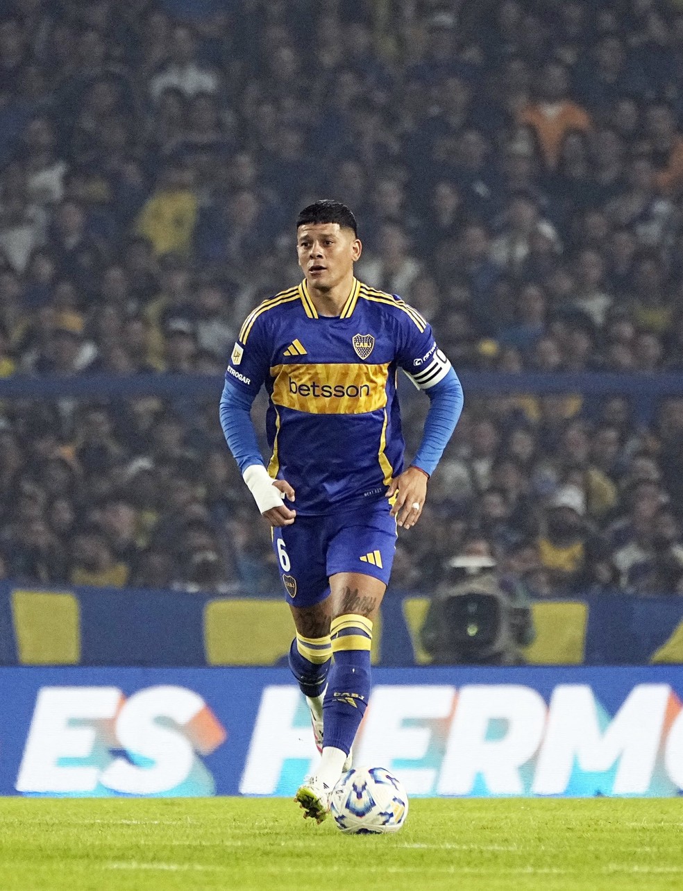 Marcos Rojo em ação com a camisa do Boca Juniors — Foto: Redes sociais/Boca Juniors