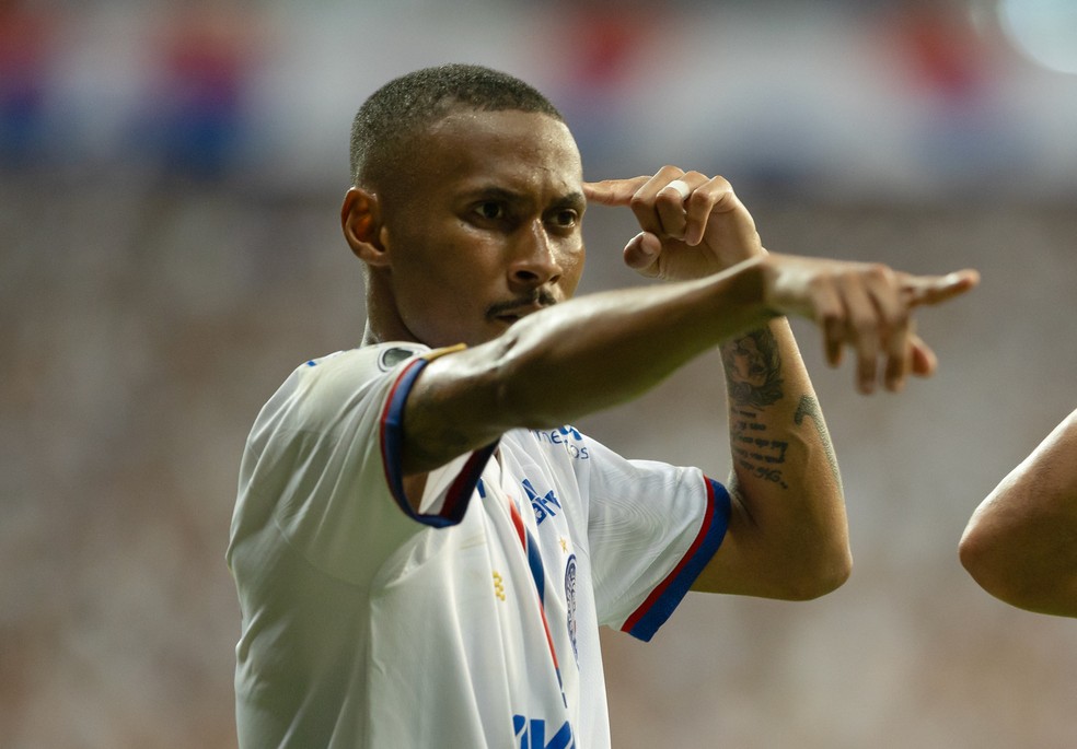 Ademir comemora gol em Bahia x The Strongest — Foto: Letícia Martins / EC Bahia