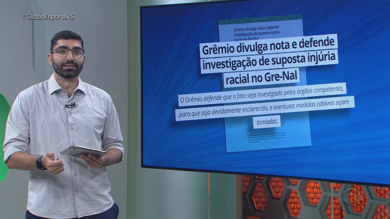 Grêmio divulga nota e defende investigaçãocbet 3betsuposta injúria racial no Gre-Nal