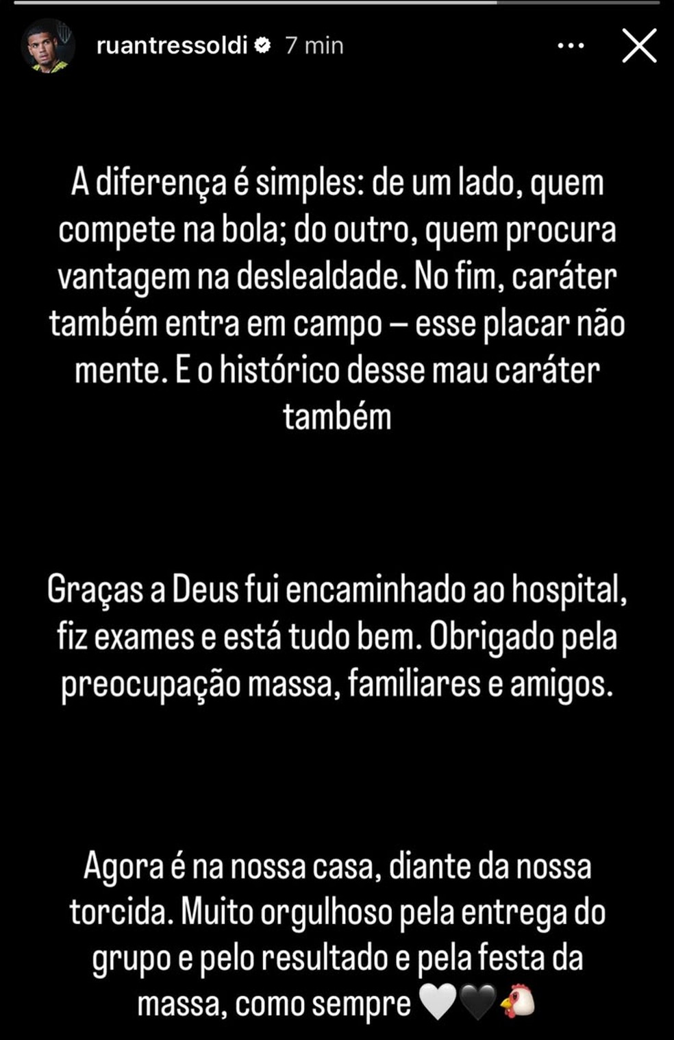 Postagem de  Ruan Tressoldi — Foto: Reprodução