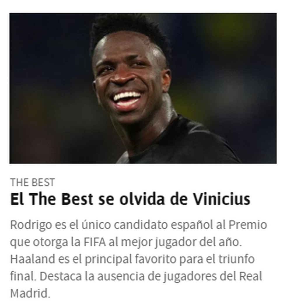 The Best 2023: Fifa lista indicados; Vinicius Junior fora