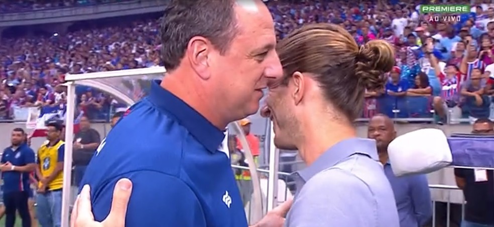 Rogério Ceni e Filipe Luís — Foto: Reprodução / Premiere