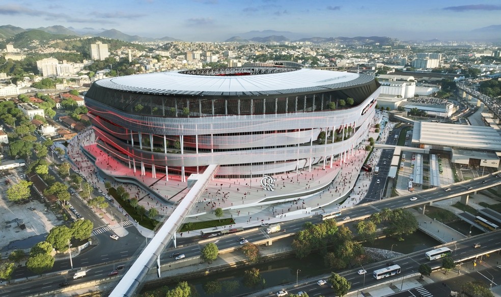Imagens do projeto do estádio do Flamengo — Foto: Reprodução