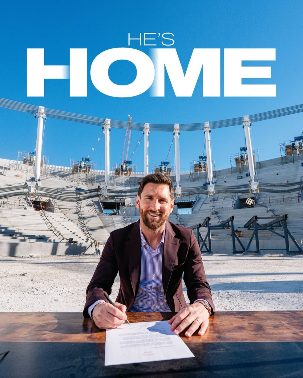 Messi renova contrato com o Inter Miami — Foto: Divulgação / Inter Miami