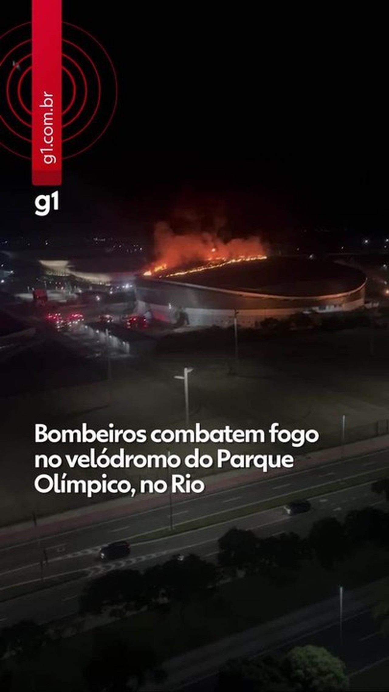 Fogo destrói telhado do Velódromo do Parque Olímpico