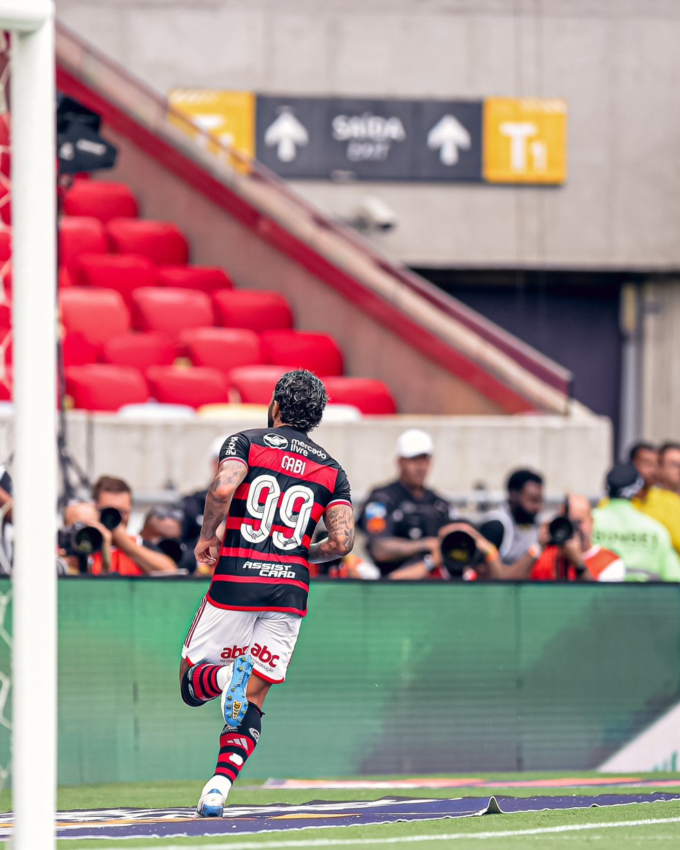 Gabigol em ao pelo Flamengo  Foto: Paula Reis / CRF