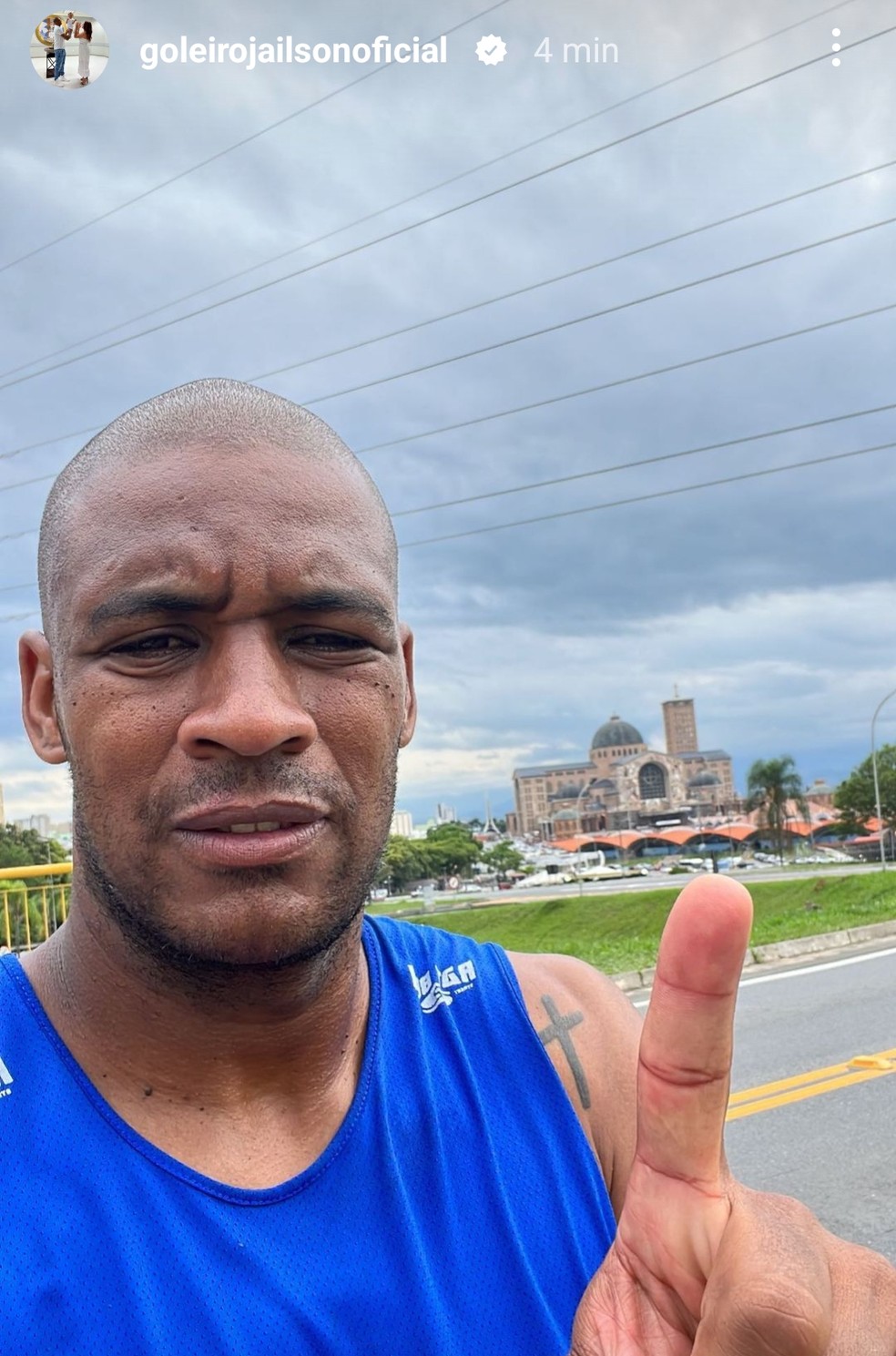 Jailson faz romaria para Aparecida — Foto: Reprodução/Instagram