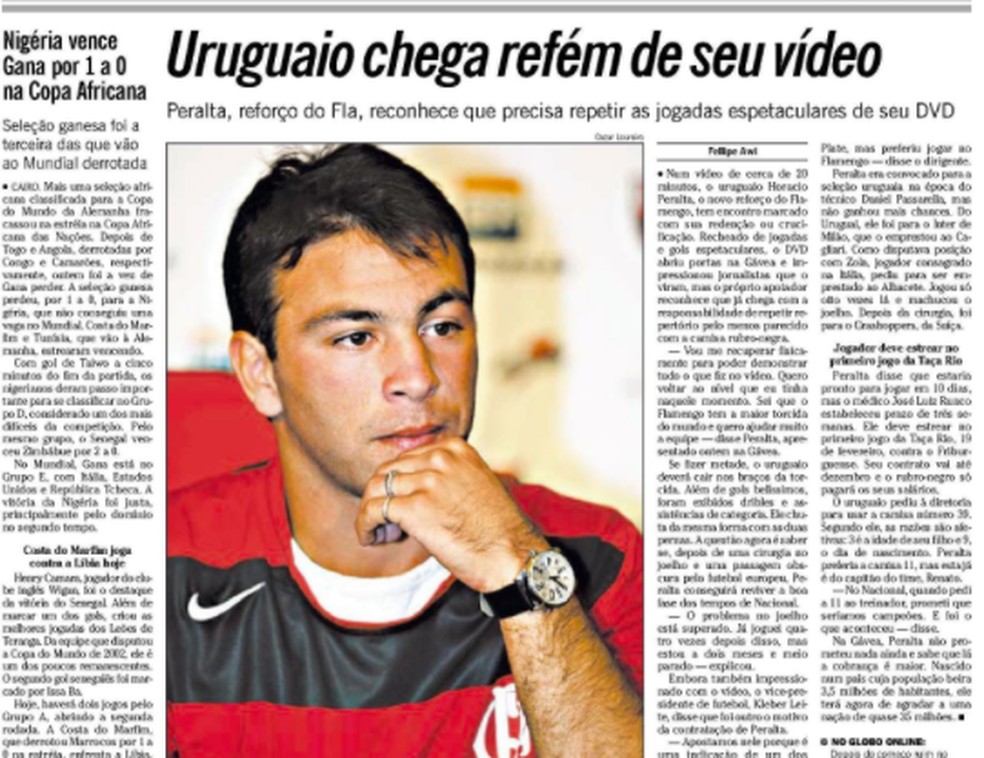 Horácio Peralta Flamengo — Foto: Reprodução / Acervo O Globo