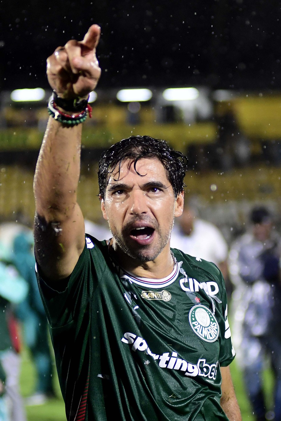 Abel Ferreira comemora título estadual do Palmeiras — Foto: Marcos Ribolli