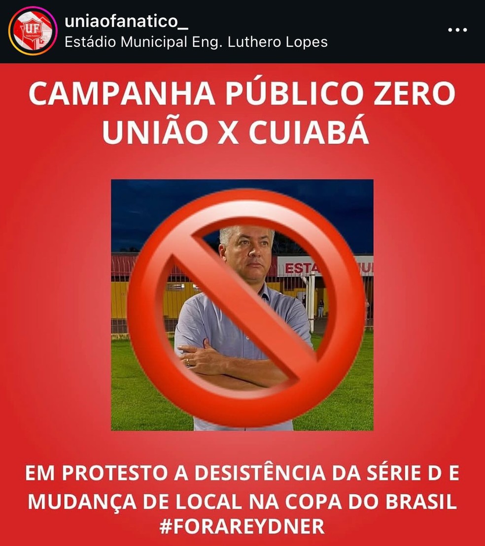 Torcida do União protesta contra diretoria do clube — Foto: Divulgação @uniaofanatico_