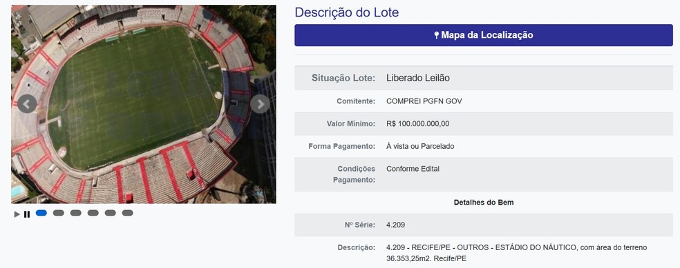 Leilão Aflitos — Foto: Reprodução