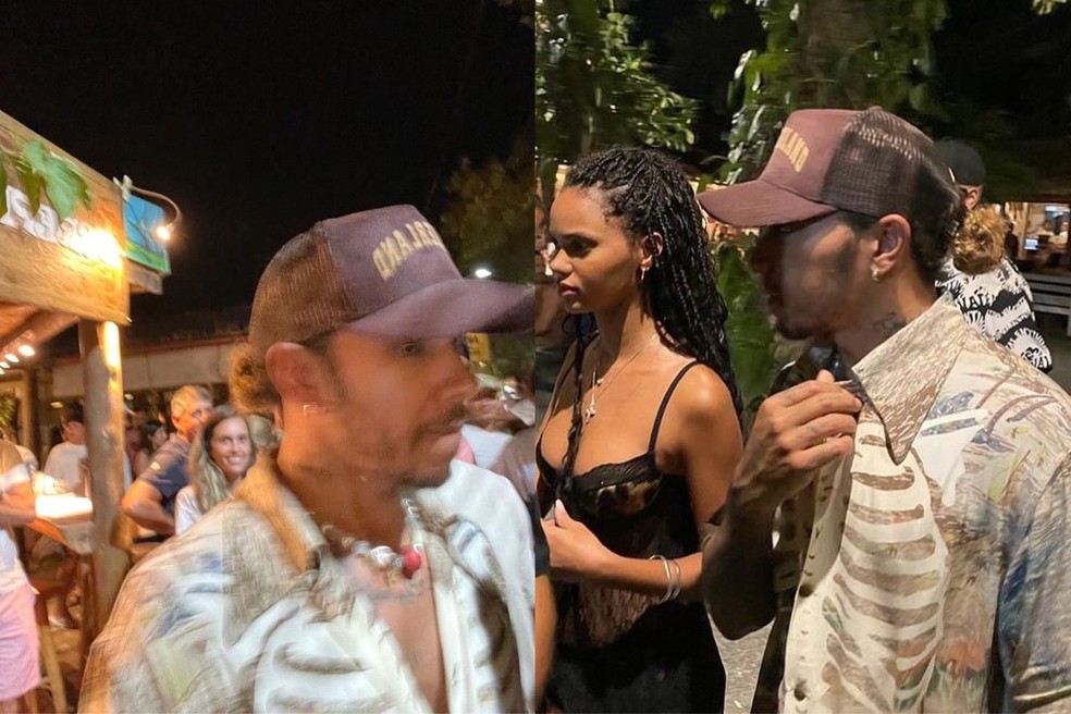 Lewis Hamilton é visto em festa de pré-réveillon em Trancoso, na Bahia — Foto: Reprodução/Instagram