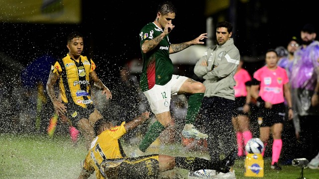 Gramado encharcado marca final do Campeonato Paulista entre Novorizontino e Palmeiras