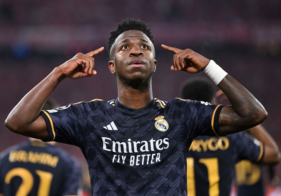 Vini Jr. Vinicius Junior Bayern x Real Madrid — Foto: Kirill Kudryavtsev/AFP