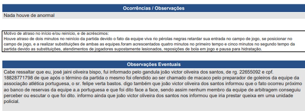 Súmula Detalhe - JogaFácil Campeonatos