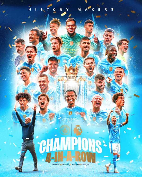 Manchester City win the Premier League;  see listing of champions |  English soccer