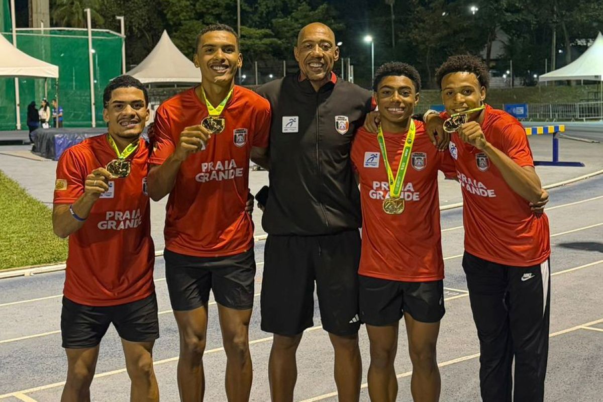 Praia Grande é campeã do revezamento 4x100 masculino no Brasileiro Sub-20 de Atletismo