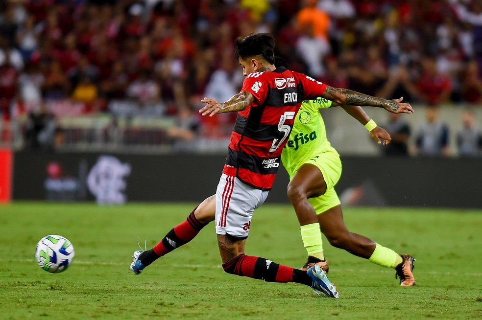 Erick Pulgar jogou demais contra o Palmeiras — Foto: Marcelo Cortes/Flamengo