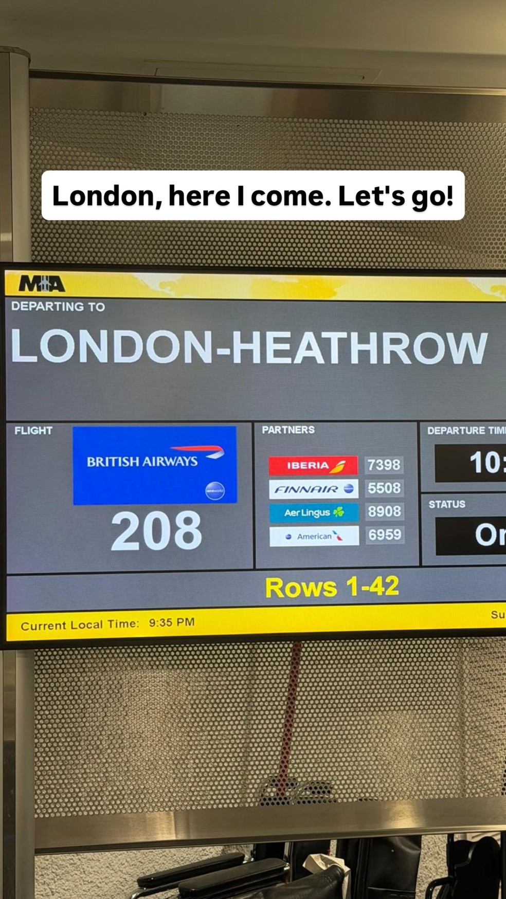 Yormark publicou viagem a Londres e aumentou rumores sobre o futuro de Vini — Foto: Reprodução/Insta