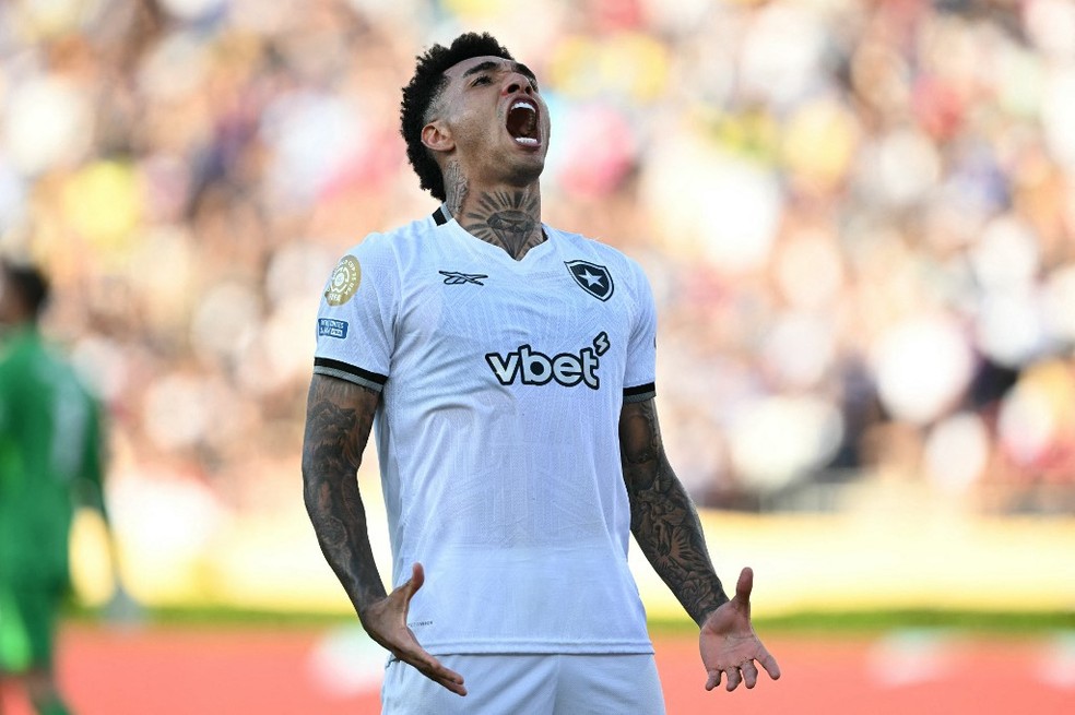 Igor Jesus comemora o gol da vitria do Botafogo sobre o PSG  Foto: YURI CORTEZ / AFP