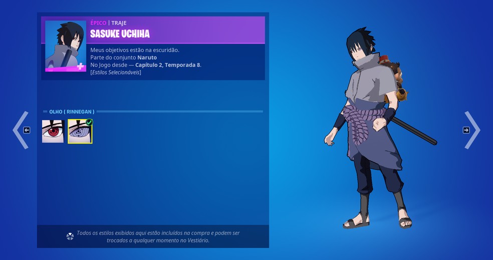 Fortnite: skins e itens de Naruto chegam ao game; veja imagens, fortnite