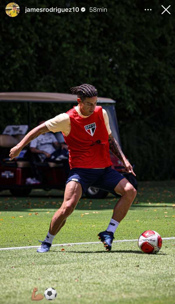 James mantém rotina de treinamentos no São Paulo enquanto busca acordo de rescisão.