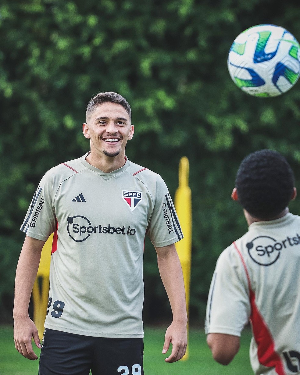 Pablo Maia em treino do São Paulo — Foto: Divulgação